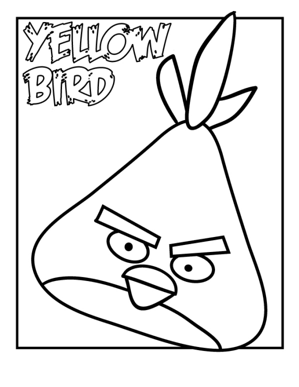 Print yellow bird kleurplaat